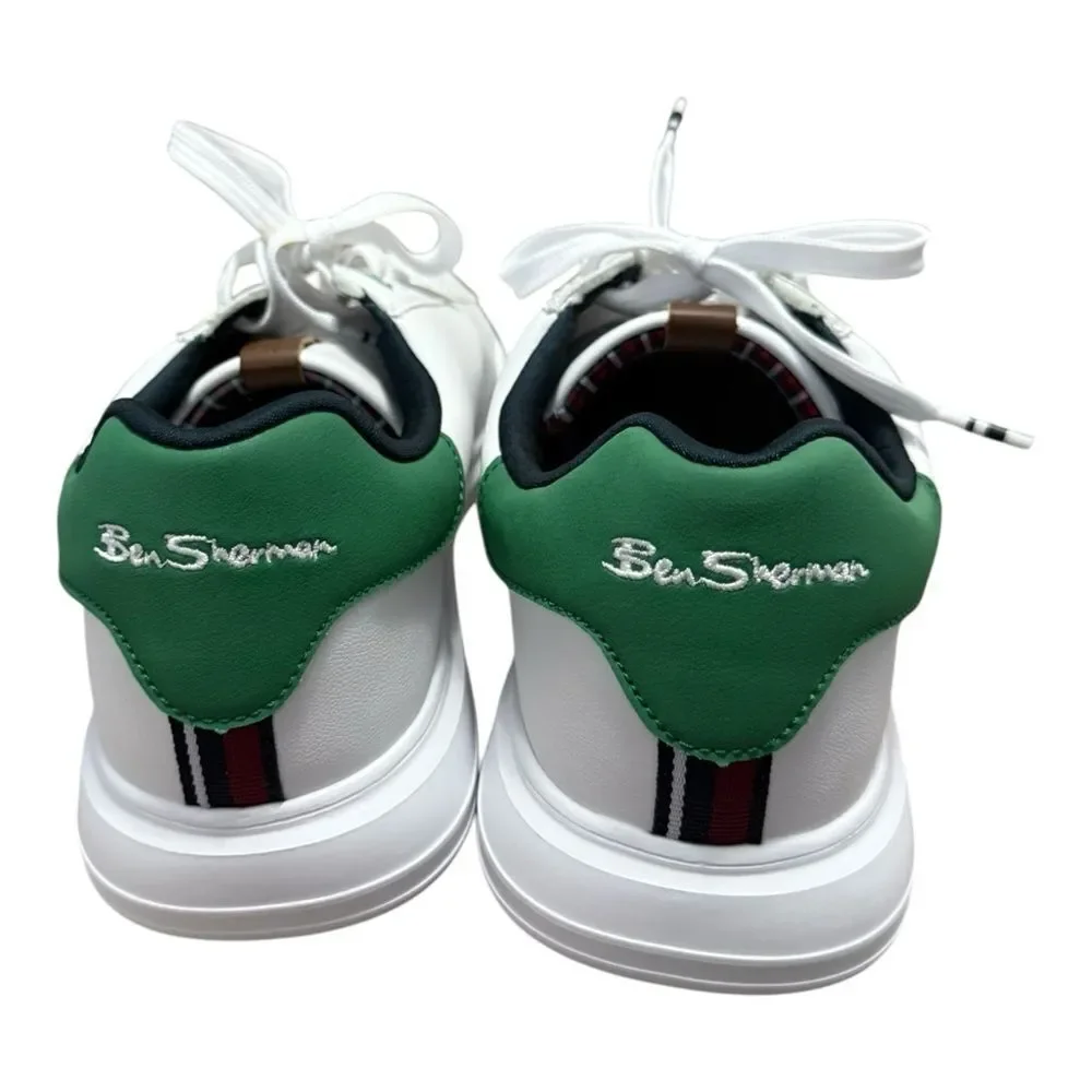 NEW BEN SHERMAN Hardie Low Top white green size 12 men’s